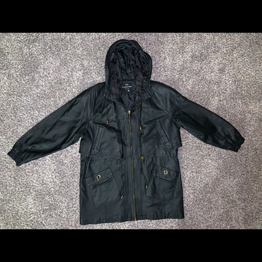 The Connection New York leather coat
